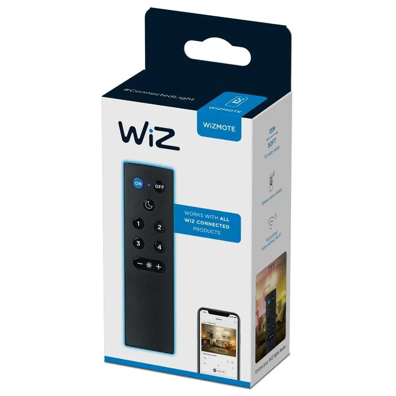 Afstandsbediening - Bedien je Slimme Verlichting Eenvoudig Zonder App - Werkt op Batterijen van WiZ in Zwart – productfoto 6 van 6