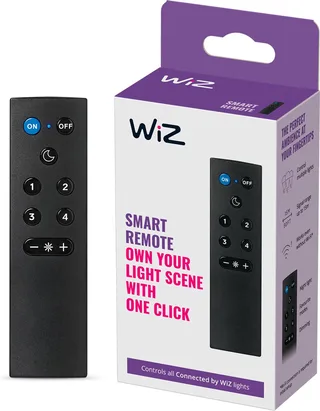 Afstandsbediening - Bedien je Slimme Verlichting Eenvoudig Zonder App - Werkt op Batterijen van WiZ in Zwart – productfoto 1 van 6