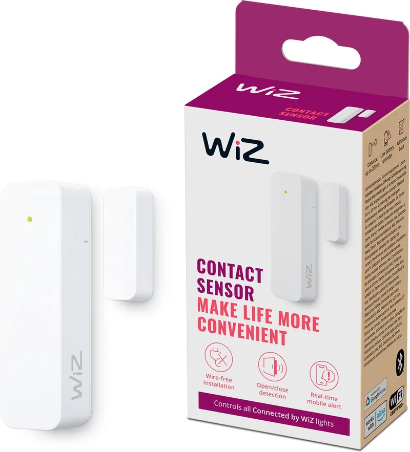 Contact Sensor - Home Monitoring - directe meldingen via de WiZ app de WiZ en Blanc – photo produit