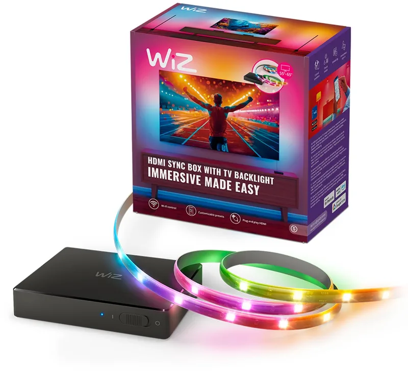 HDMI Sync Box met TV verlichting van WiZ in Zwart – productfoto 1 van 6