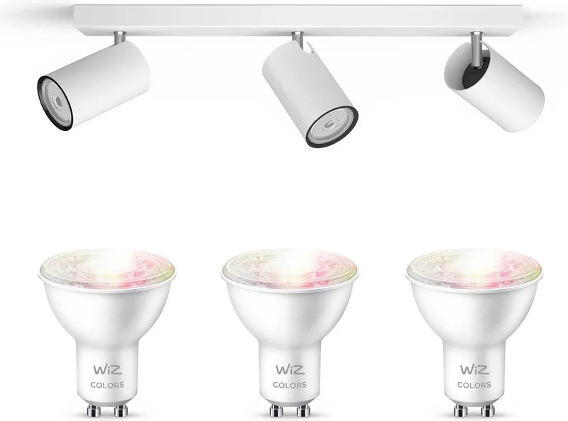 Kosipo Opbouwspot (Wit) - Wit en Gekleurd Licht - Plafondspot met 3 Lichtpunten - GU10 -Te bedienen via WiFi från WiZ i Vit – produktbild