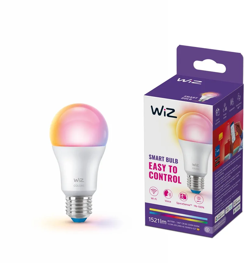 Lamp - Slimme LED-Verlichting - Gekleurd en Wit Licht - E27 - 100W - Mat - Wi-Fi van WiZ – productfoto 1 van 2