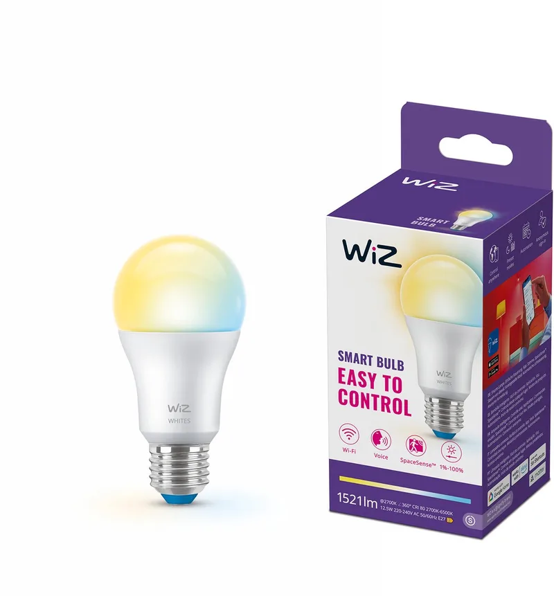 Lamp - Slimme LED-Verlichting - Warm- tot Koelwit Licht - E27 - 100W - Mat - Wi-Fi van WiZ – productfoto
