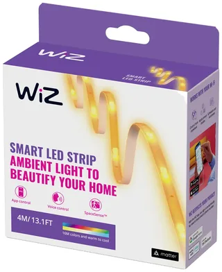 LED strip - 4 meter - RGB+W - Makkelijke installatie - Gekleurd en Licht - Wi-Fi - RGB+W; één kleur tegelijk van WiZ in Wit – productfoto 3 van 3