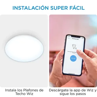Plafondlamp Adria - Koelwit Licht - Slimme LED Verlichting - Geïntegreerde LED - 17W - Wi-Fi van WiZ in Wit – productfoto 5 van 6