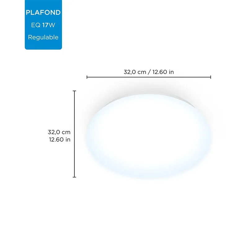 Plafondlamp Adria - Koelwit Licht - Slimme LED Verlichting - Geïntegreerde LED - 17W - Wi-Fi van WiZ in Wit – productfoto 3 van 6