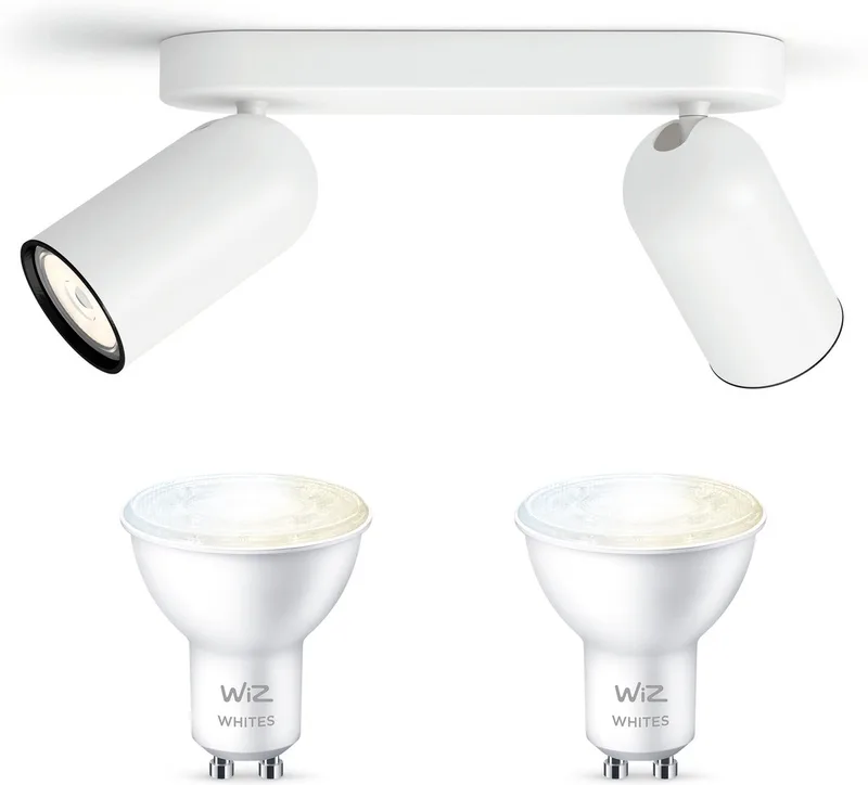 Pongee Opbouwspot - Warm tot Koelwit Licht - Plafondspot met 2 Lichtpunten - GU10 - Te bedienen via WiFi by WiZ in White – product photo