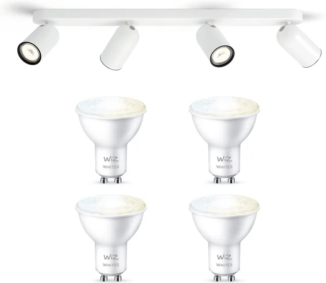 Pongee Opbouwspot - Warm tot Koelwit Licht - Plafondspot met 4 Lichtpunten - GU10 -Te bedienen via WiFi
