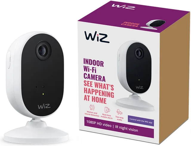 Slimme Binnencamera - Home Monitoring - Bedrade camera - Koppel met je slimme WiZ verlichting - Beweging- en geluidsdetectie