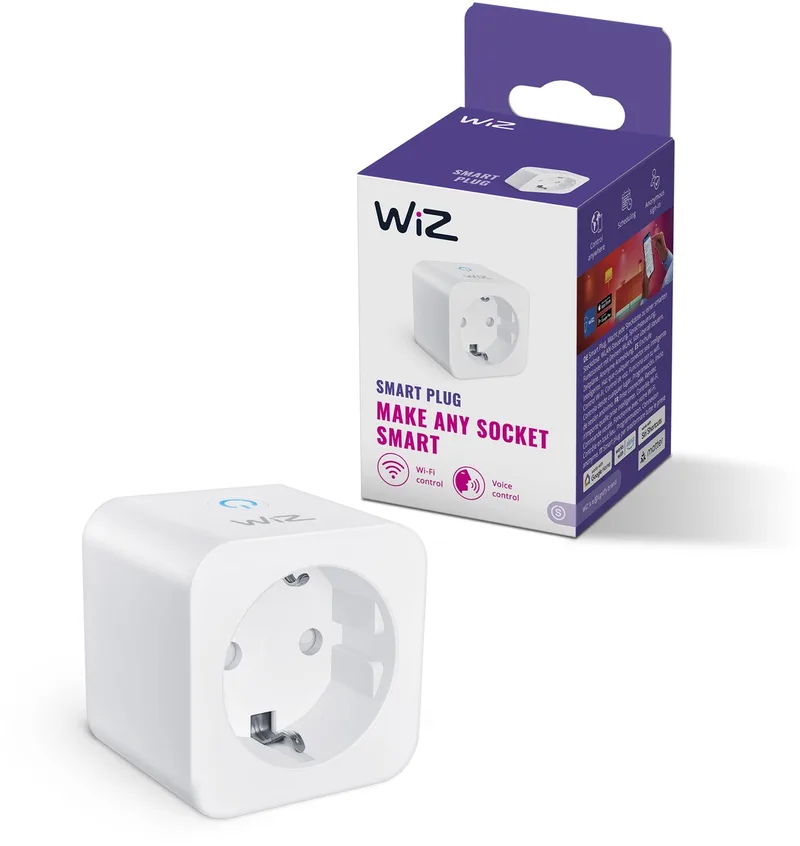 Slimme stekker - Eenvoudige Bediening via de App - Stekkertype F - Wi-Fi - Matter gecertificeerd van WiZ in Wit – productfoto