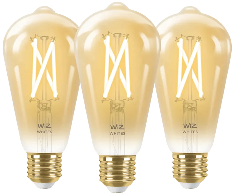 Smart Filament lamp Edison 3-pack - Warm tot Koelwit Licht - E27 de WiZ – photo produit