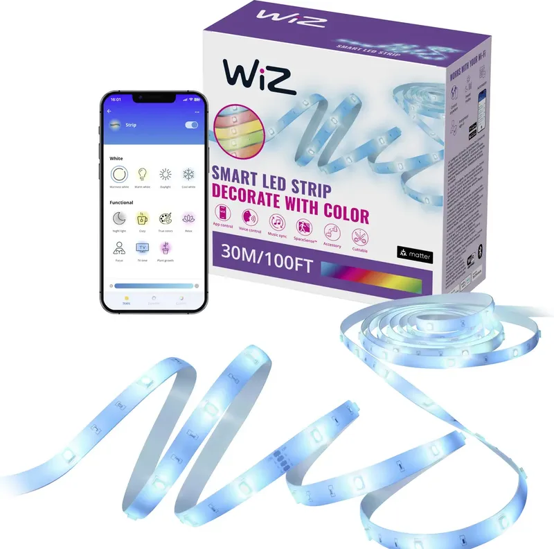 WiZ 8720169077102 LED-strip 30000 mm RGB 30 m by WiZ in White – product photo