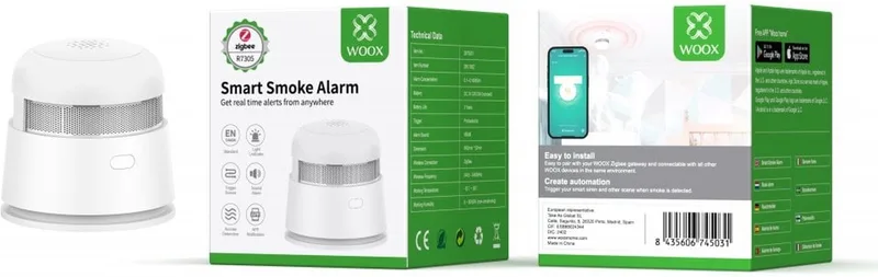 Rookmelder met sensor| WOOX R7305 by Woox in White – product photo
