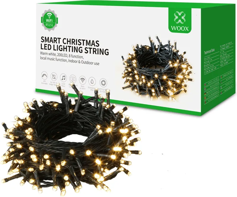 Smart LED Slimme Kerstverlichting 20 meter de Woox en Blanc – photo produit