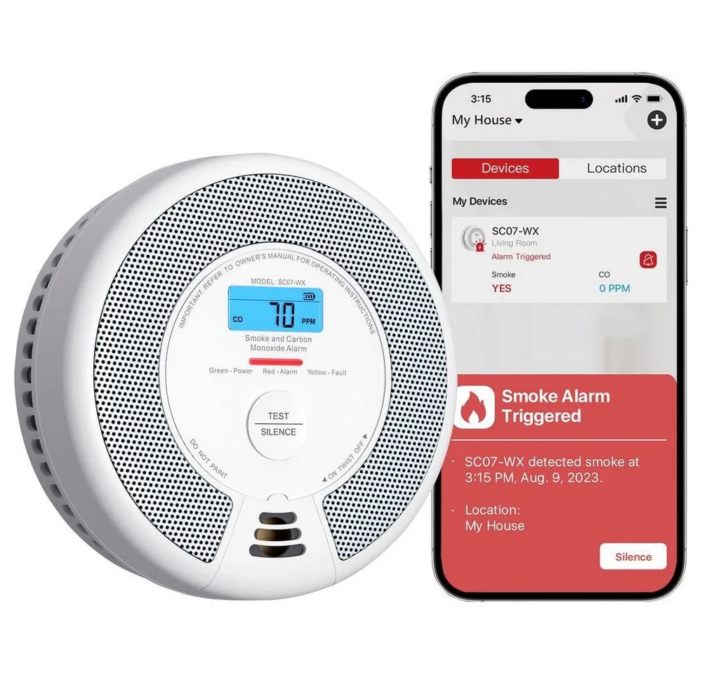 Intelligenter Rauch- und CO-Melder SC07-WX Gasmelder van X-Sense – productfoto