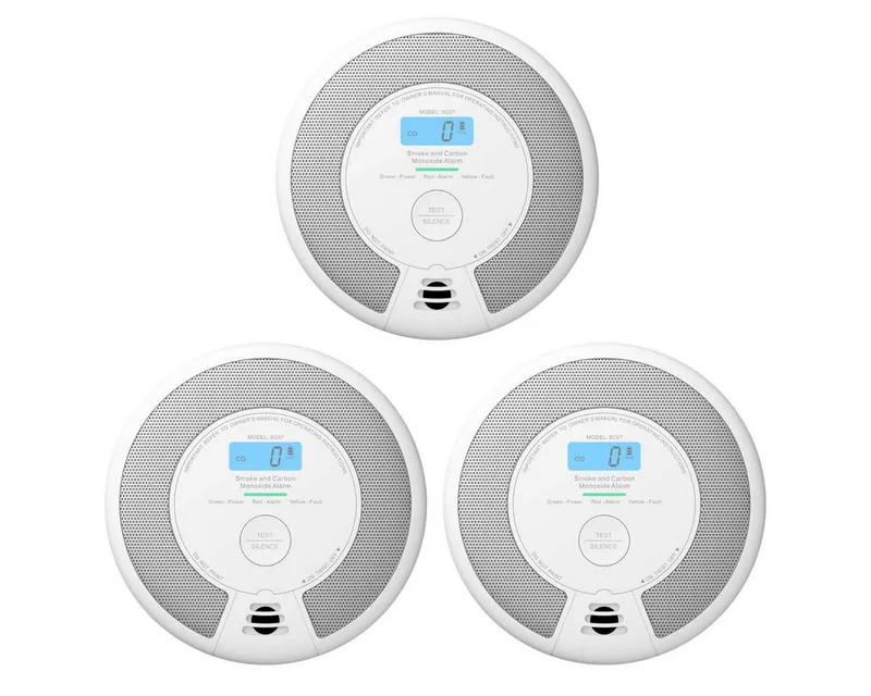 SC07 Autarker Rauch- und Kohlenmonoxid / CO-Melder Rauchmelder (dLCD-Anzeige, Test-/Stummschalttaste, 360°-Lufteinlassring) van X-Sense – productfoto