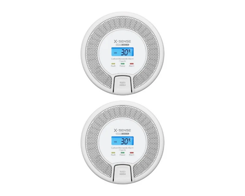 X-Sense CO03D-W Kohlenmonoxidmelder mit Digitalanzeige 2er Set Gasmelder (CO Melder Batterie) by X-Sense in White – product photo
