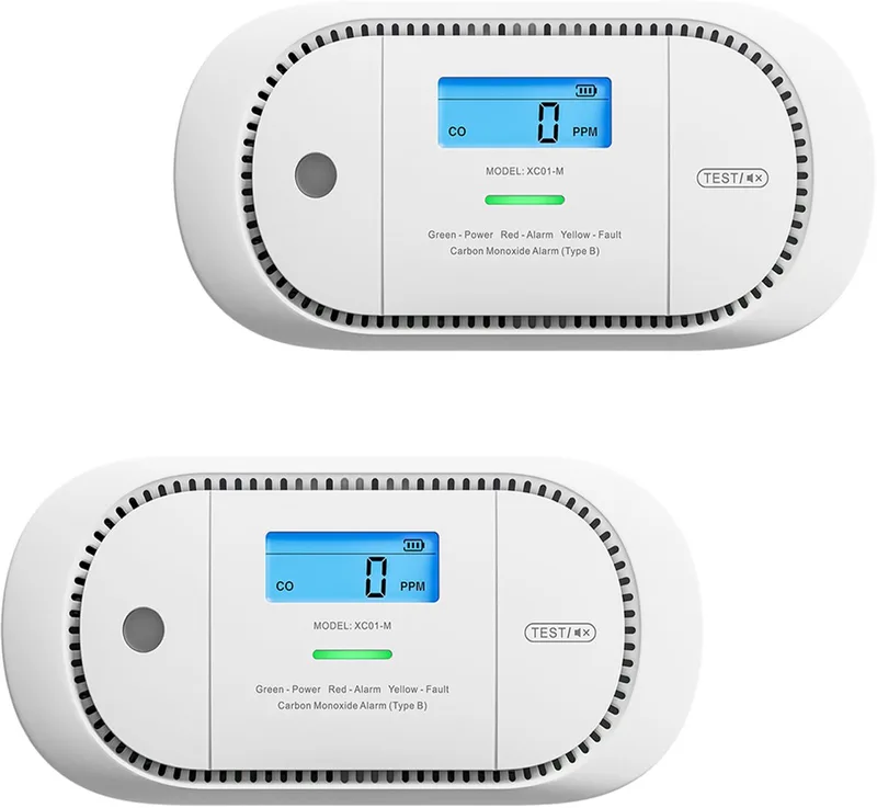 XC01 Koolmonoxidemelder - 2 koolmonoxidemelders - 10 jaar batterij - 10 jaar Figaro® sensor - LCD display - Voldoet aan Europese norm de X-Sense en Blanc – photo produit