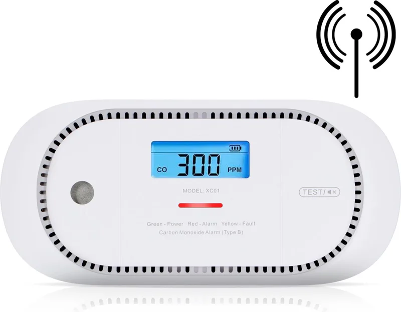 XC01P-WR Koppelbare koolmonoxidemelder - 10 jaar Figaro® sensor - LCD display - Voldoet aan Europese norm - Draadloos koppelbaar von X-Sense in Weiß – Produktfoto