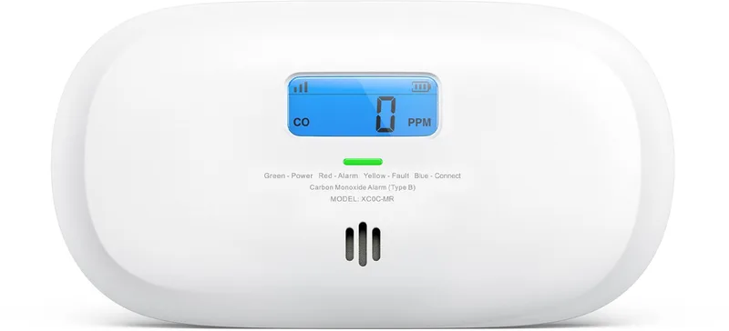 XC0C-MR Slimme koolmonoxidemelder met WiFi - Link+ Pro - Werkt via app - Draadloos RF koppelbaar - LCD Display - CO melder fra X-Sense i Hvid – produktbillede