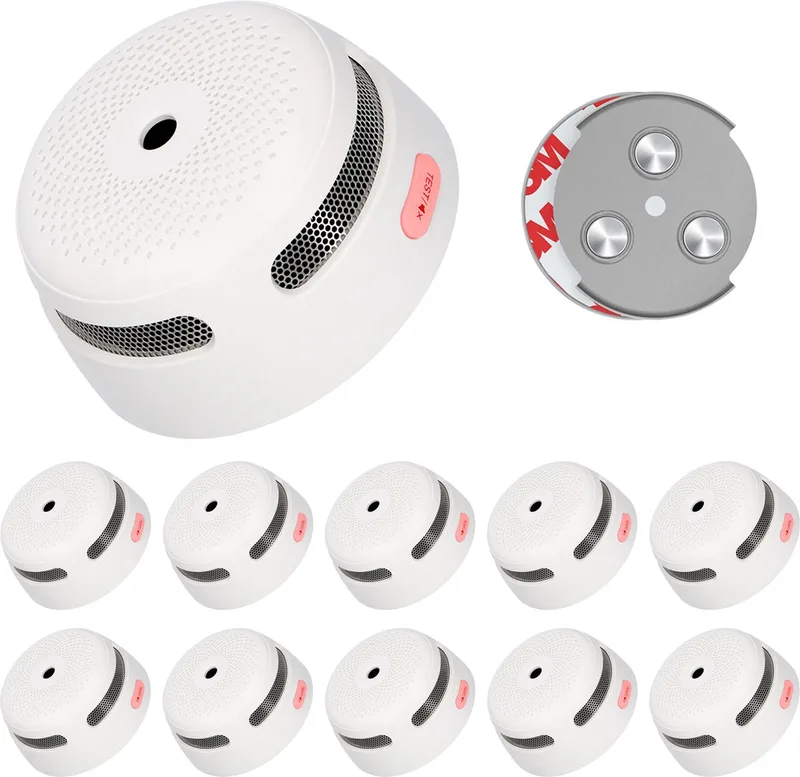 XS01 Rookmelder met magneet montage - 10 Rookmelders - 10 jaar batterij - Compact design - Voldoet aan Europese norm - Brandalarm zonder boren by X-Sense in White – product photo
