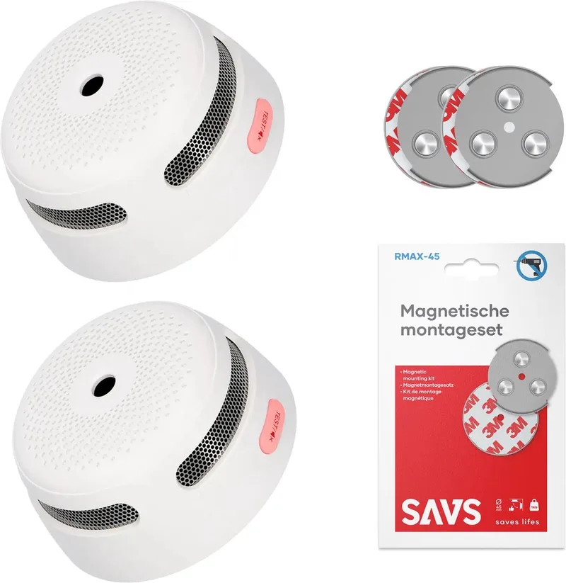 XS01 Rookmelder met magneet montage - 2 Rookmelders - 10 jaar batterij - Compact design - Voldoet aan Europese norm - Brandalarm zonder boren de X-Sense en Blanc – photo produit