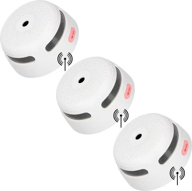 XS01-W Draadloos koppelbare rookmelder - 3 Rookmelders - 10 jaar batterij - Voldoet aan Europese norm - Koppelbaar brandalarm från X-Sense i Vit – produktbild