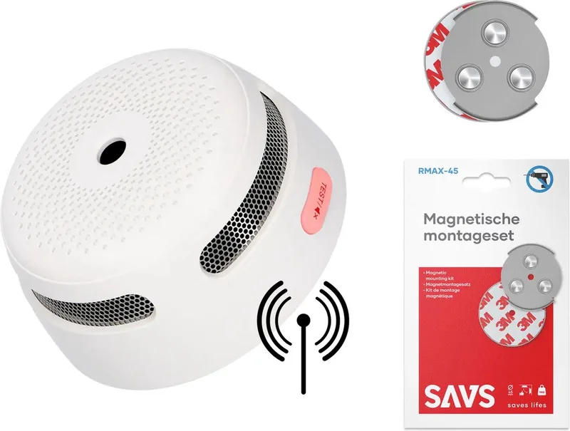 XS01-W Draadloos koppelbare rookmelder - Met magneet montage - 10 jaar batterij - Voldoet aan Europese norm - Koppelbaar brandalarm zonder boren van X-Sense in Wit – productfoto