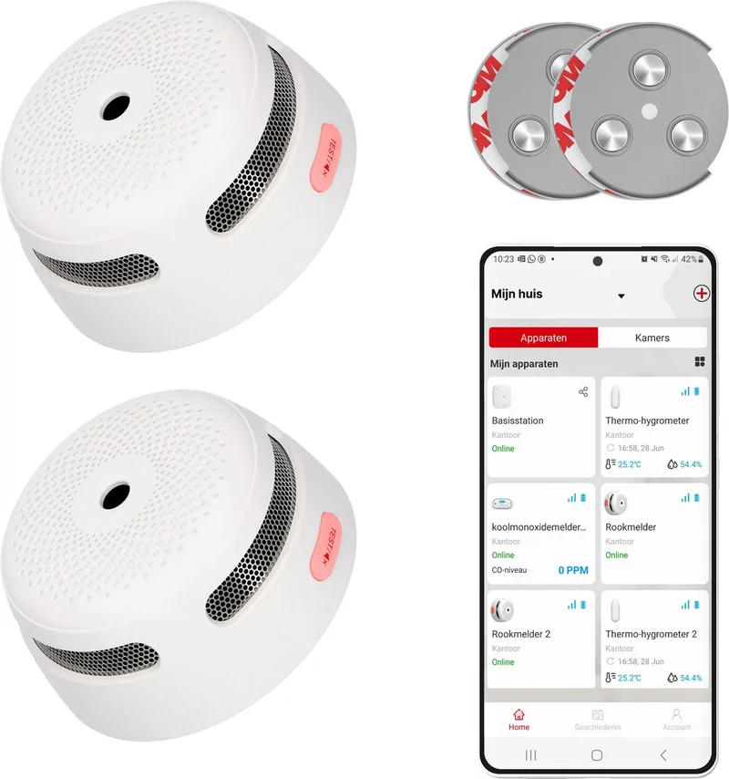 XS01-WX Slimme rookmelder met Wifi - 2 Rookmelders - Met magneet montage van X-Sense in Wit – productfoto