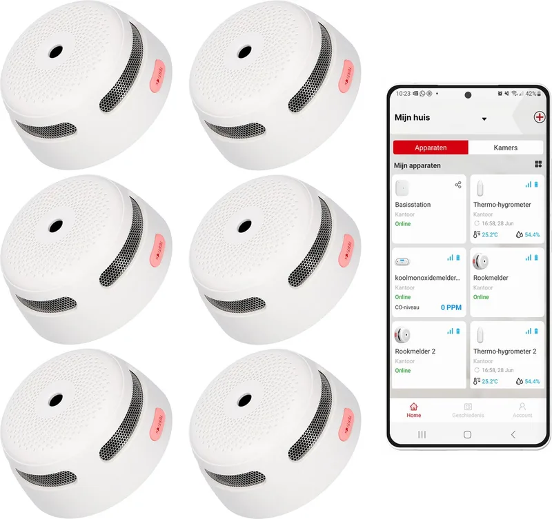 XS01-WX Slimme rookmelder met Wifi - 6 Rookmelders by X-Sense in White – product photo