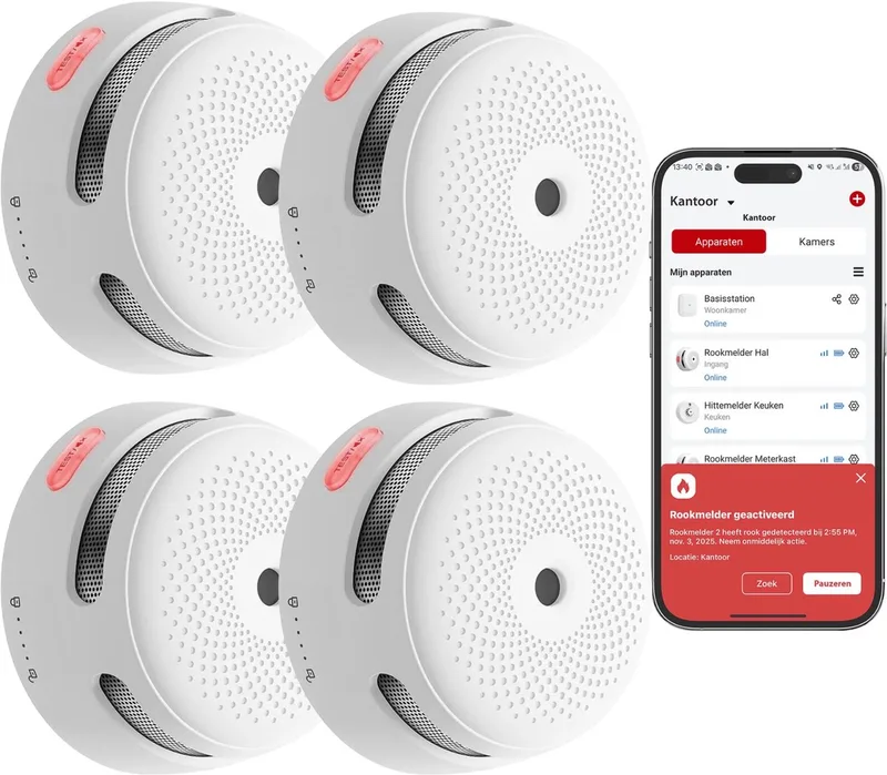 XS01-WX Slimme WiFi Rookmelder - 4 stuks - Foto-elektrisch - Zonder Gateway - 10 Jaar Sensor van X-Sense in Blauw – productfoto