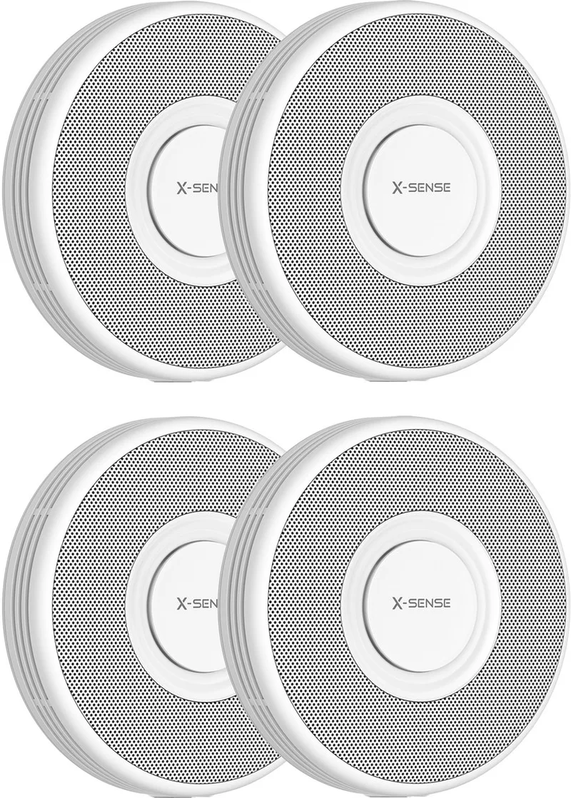 XS0B-MR Slimme voice rookmelder met WiFi 4-pack - Link+ Pro - Gesproken meldingen - Draadloos RF koppelbaar - Brandalarm by X-Sense in White – product photo
