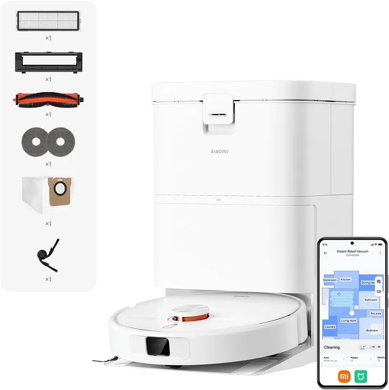 Robot Vacuum H50 - Robotstofzuiger - LiDAR Navigatie - Intelligente Mapping - App Bediening - Lange Batterijduur - Dweilfunctie - Geschikt voor Meerdere Vloertypes von Xiaomi in Weiß – Produktfoto