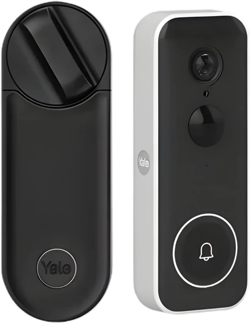 Linus L2 Smart Lock en Slimme Videodeurbel Set van Yale in Zwart – productfoto