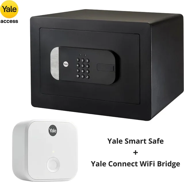 Slimme Kluis - Smart Safe - Elektronisch slot - Kluis incl. Connect Wi-Fi bridge - 250 x 350 x 300 mm – Zwart/Wit