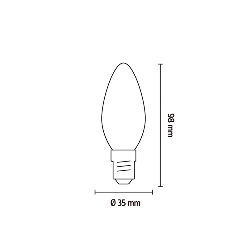 Smart E14 B35 kaars 4,9W 1800-3000K dimbaar van Calex in Goud – productfoto 2 van 5