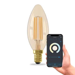 Smart E14 B35 kaars 4,9W 1800-3000K dimbaar van Calex in Goud – productfoto 3 van 5