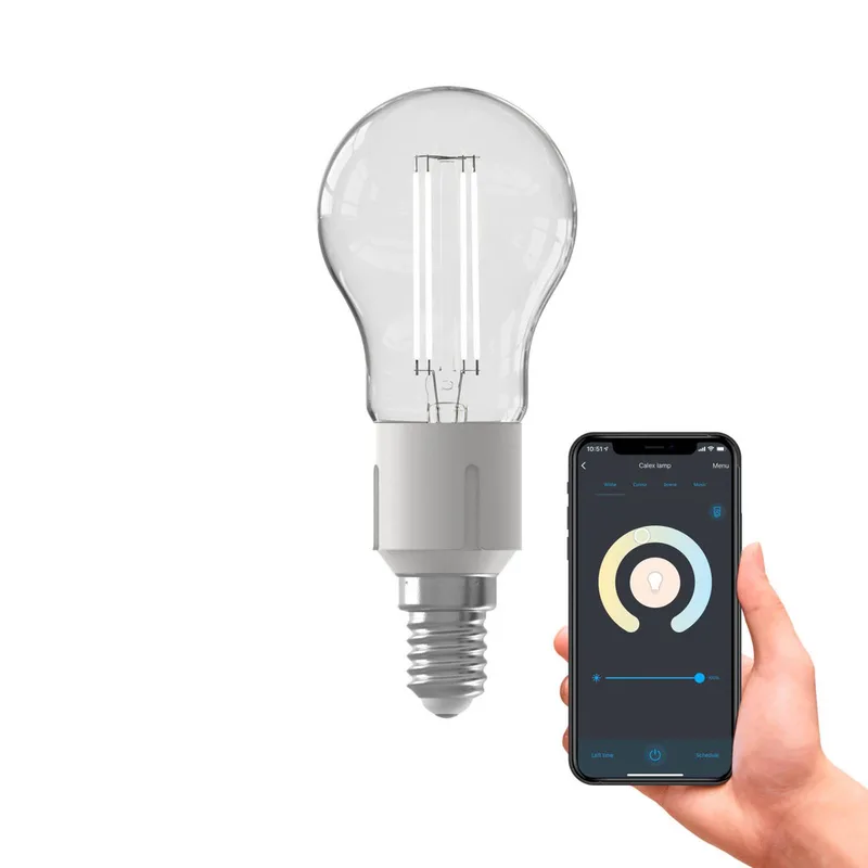 Smart E14 P45 LED 4,9W filament 1800-3000K van Calex in Helder – productfoto 2 van 2