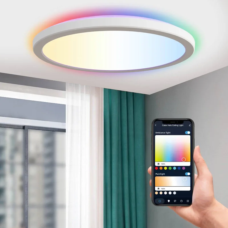 Smart Halo LED plafondlamp, Ø 29,2 cm van Calex in Wit – productfoto 3 van 4