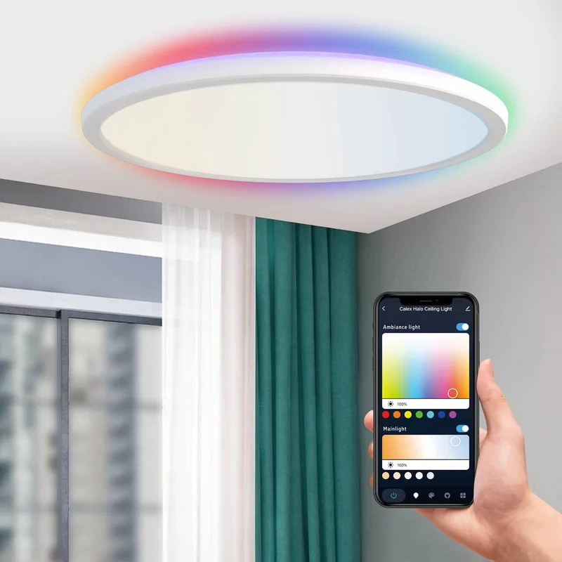 Smart Halo LED plafondlamp, Ø 40 cm van Calex in Wit – productfoto 3 van 4