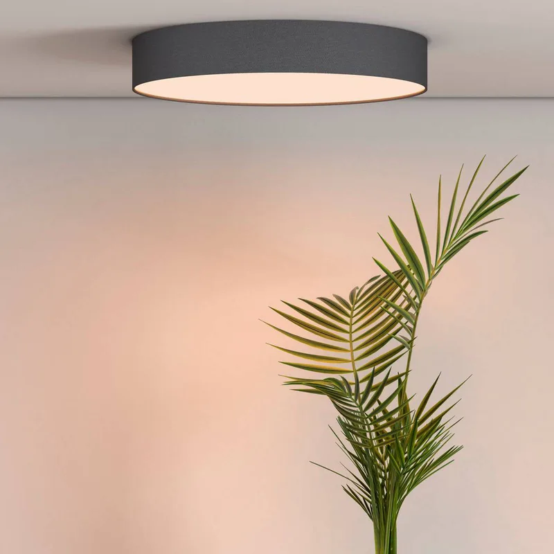 Smart LED plafondlamp Fabric, Ø 30 cm, RGBW, dimbaar by Calex in Black, White – product photo 1 of 4