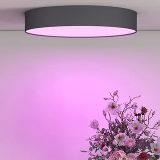 Smart LED plafondlamp Fabric, Ø 40 cm, RGBW, dimbaar by Calex in Black, White – product photo 2 of 4