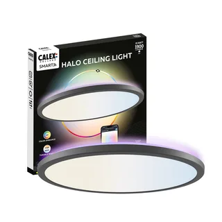 Smart LED plafondlamp HALO Ø 40 cm IP54 RGB CCT von Calex in Schwarz – Produktfoto 2 von 3