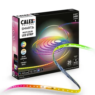 Smart LED strip, lengte 20 m, RGB, CCT-afstandsbediening van Calex in Wit – productfoto 5 van 5