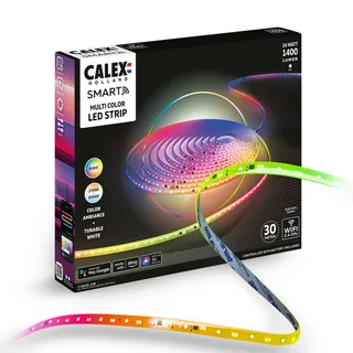 Smart LED strip, lengte 30 m, RGB, CCT-afstandsbediening van Calex in Wit – productfoto 5 van 5