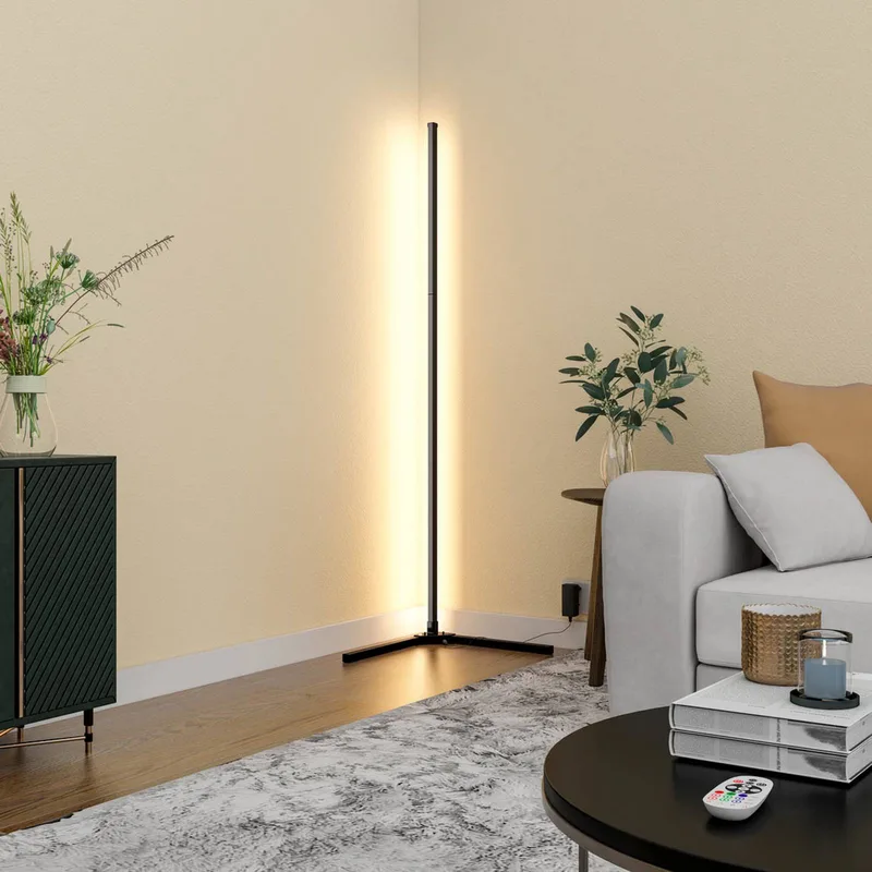 Smart LED-golvlampa med fjärrkontroll RGBW från Calex i Svart – produktbild 4 av 5