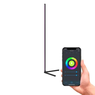 Smart LED-golvlampa med fjärrkontroll RGBW från Calex i Svart – produktbild 5 av 5