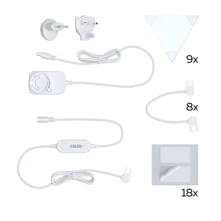 Smart LED wandlamp TRIANGLES, 9-delig, RGBW, dimbaar by Calex in White – product photo 5 of 5