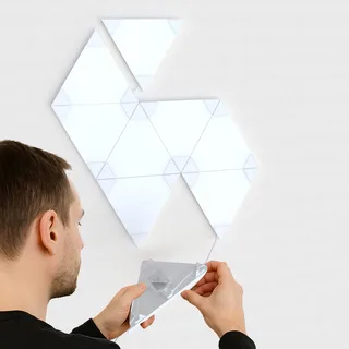 Smart LED wandlamp TRIANGLES, 9-delig, RGBW, dimbaar by Calex in White – product photo 4 of 5