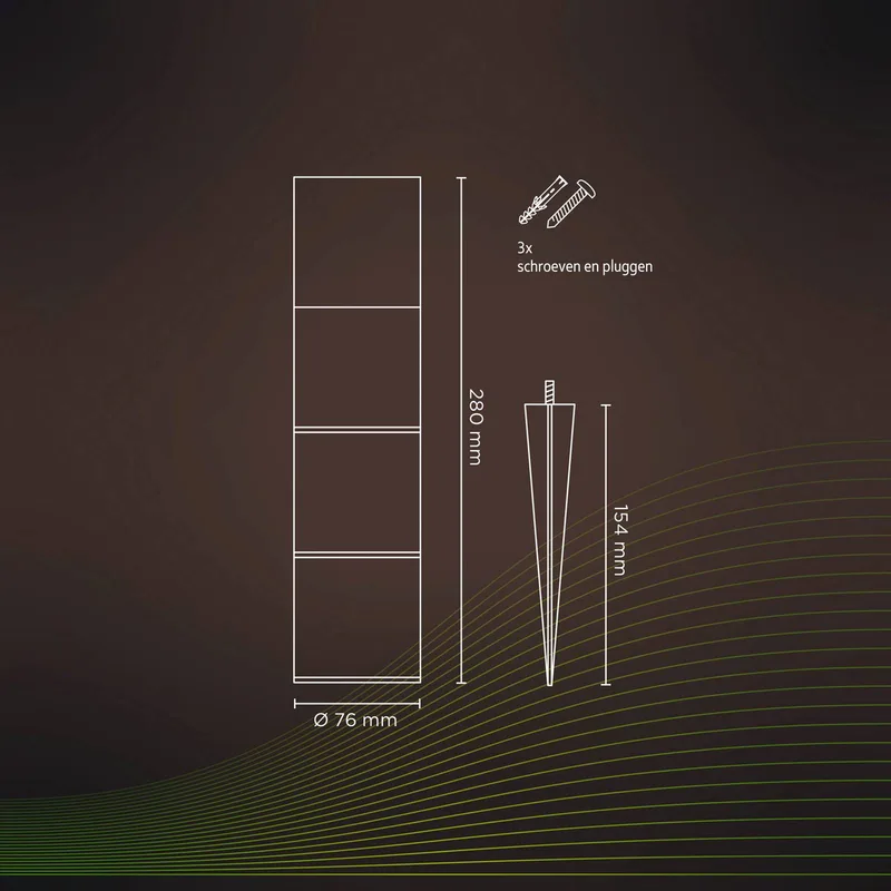 Smart Outdoor Gardenpost Sockelleuchte RGBW van Calex in Zwart – productfoto 1 van 3